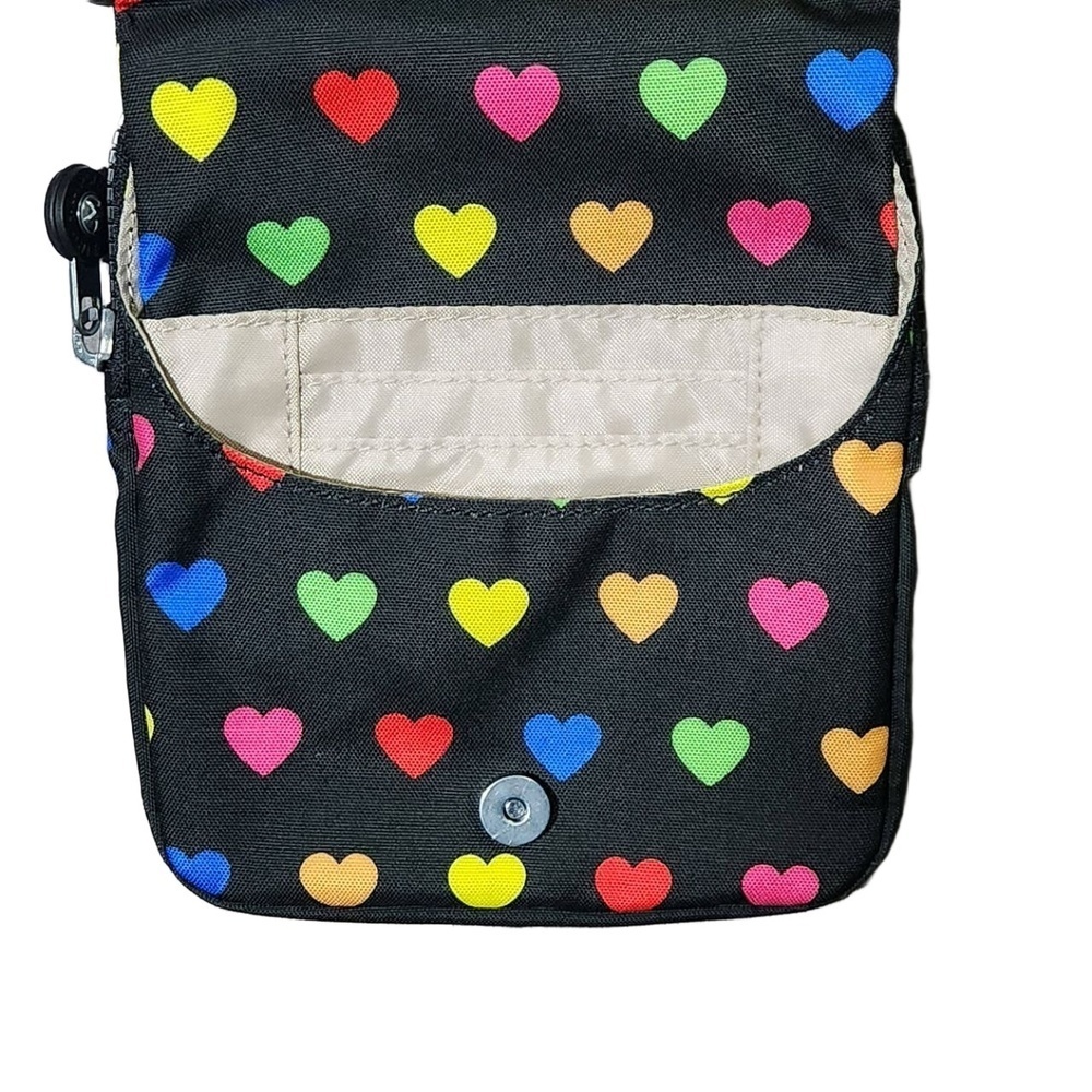 Kipling Black Multicolored Heart Print Crossbody Bag - Picture 5 of 6